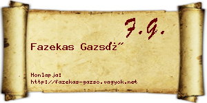 Fazekas Gazsó névjegykártya